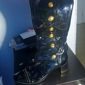 Tory Burch Patent knee high leather boots